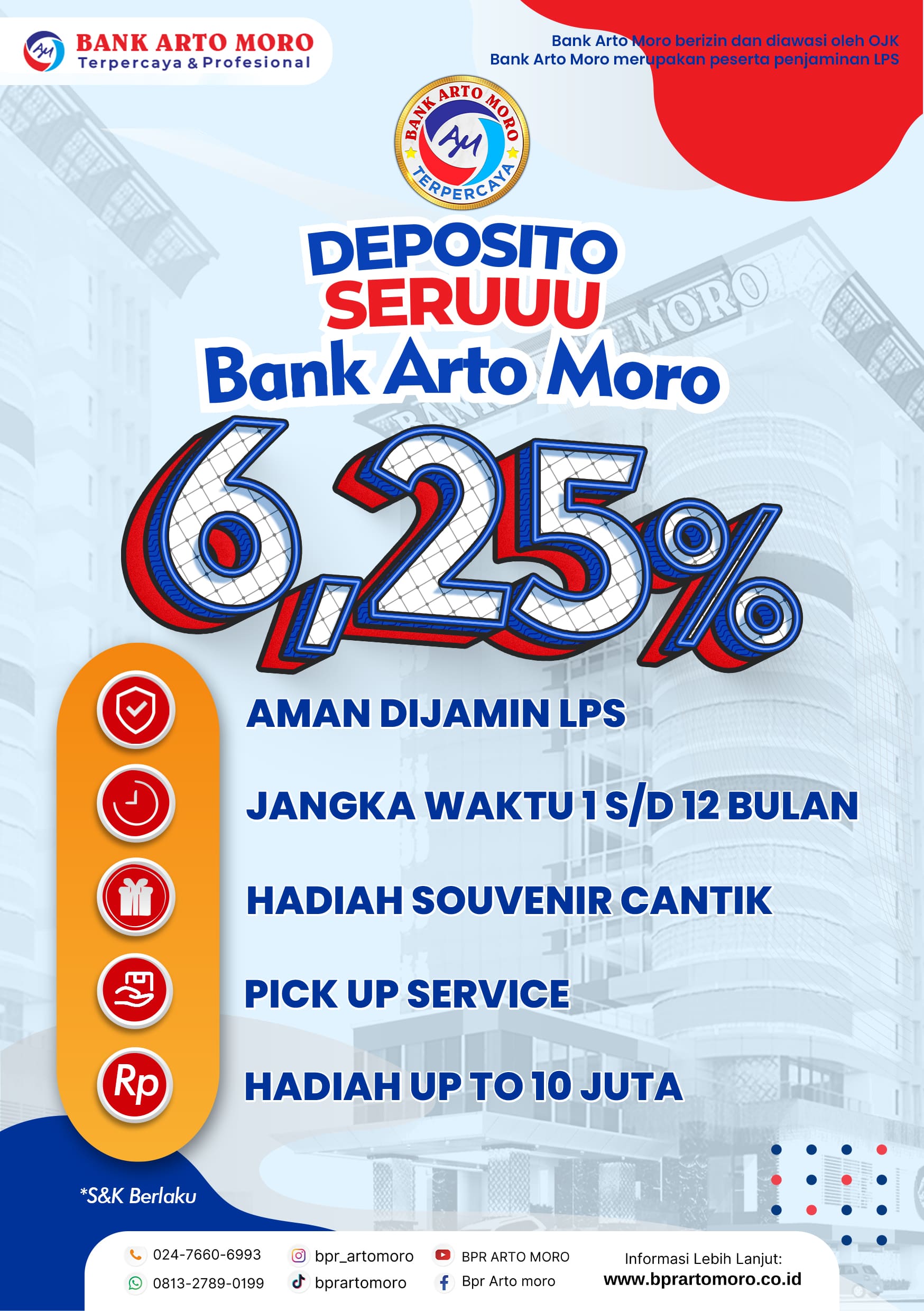 Deposito Aman Bunga Tinggi 6,25%